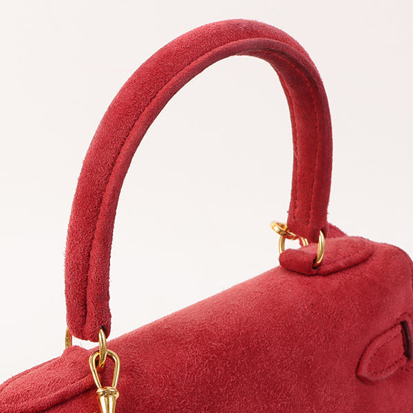 Hermes 1998 Made Debris Mini Kelly Bag Rouge Grenat