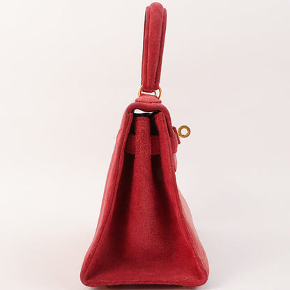 Hermes 1998 Made Debris Mini Kelly Bag Rouge Grenat