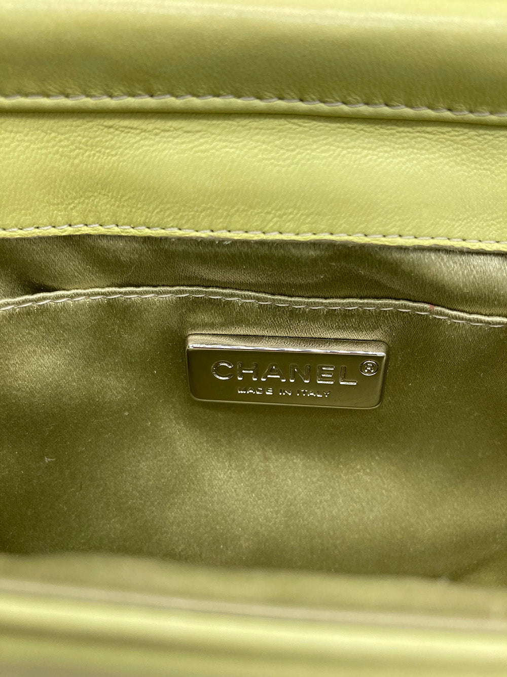 Chanel Lime Green Butterfly Classic Flap Bag