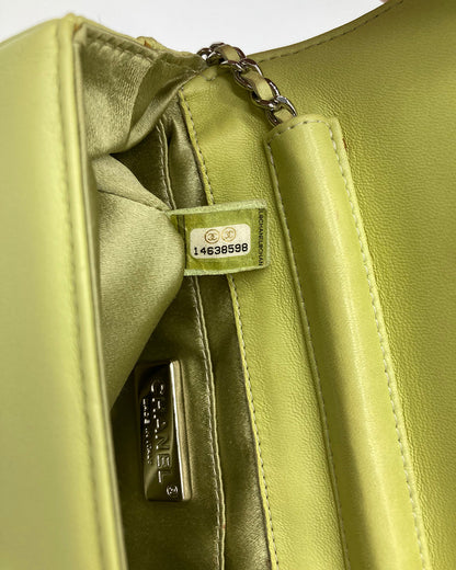 Chanel Lime Green Butterfly Classic Flap Bag