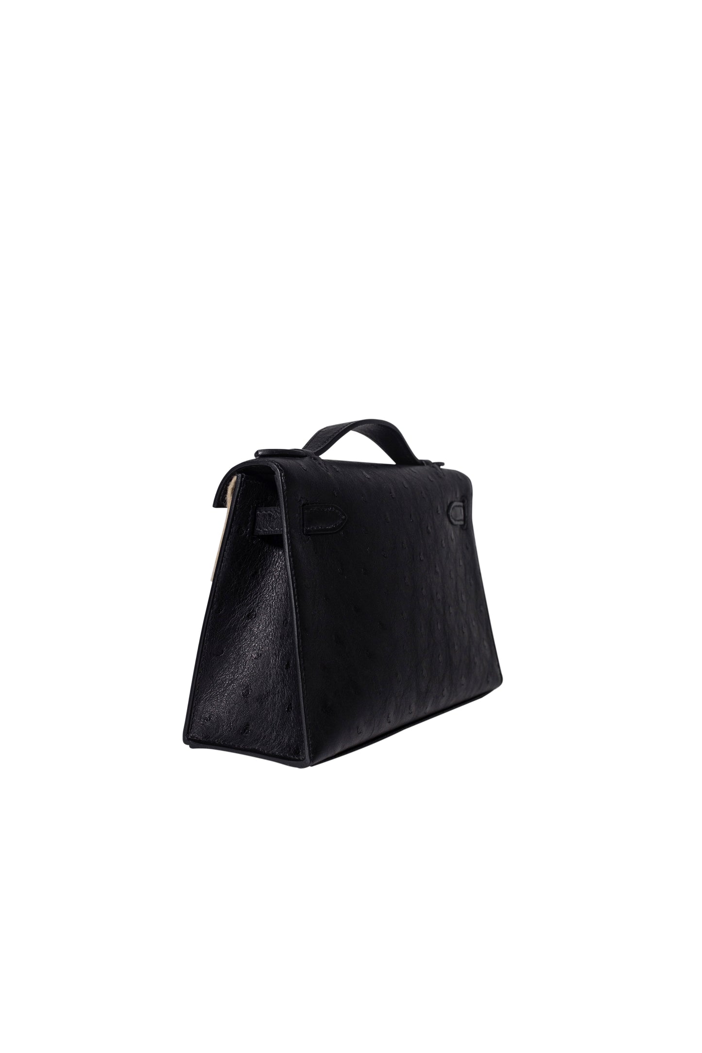 Hermes pochette Kelly mini black ostrich