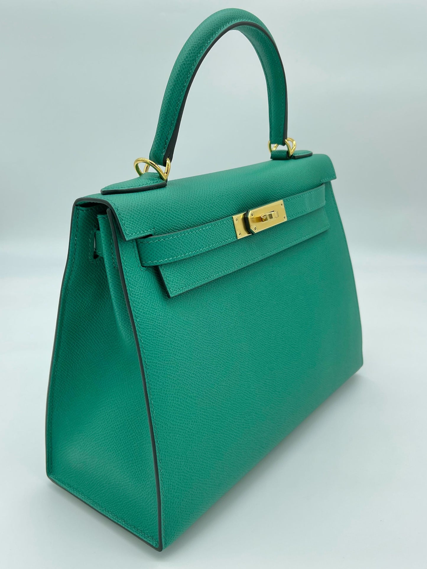 Hermes Kelly 28 Sellier Epsom Vert Jade Gold Hardware