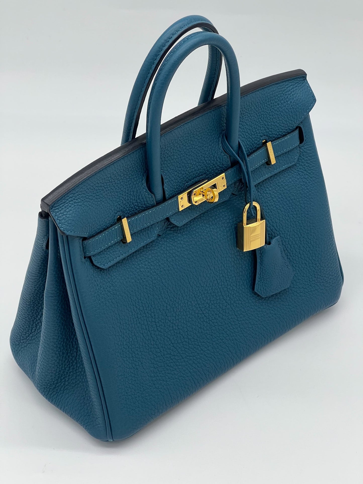 Hermes Birkin 25 Bleu Jean Togo Gold Hardware