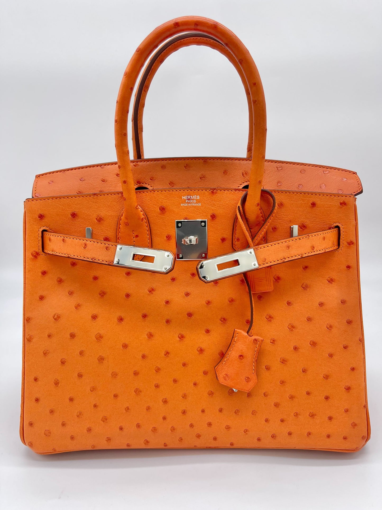 Hermes Birkin 30 Ostrich 5K Tangerine Palladium Hardware