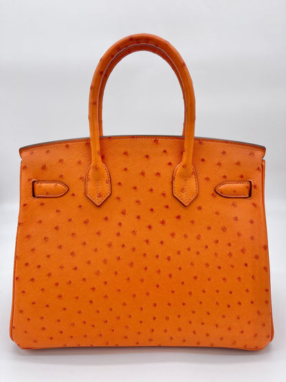 Hermes Birkin 30 Ostrich 5K Tangerine Palladium Hardware