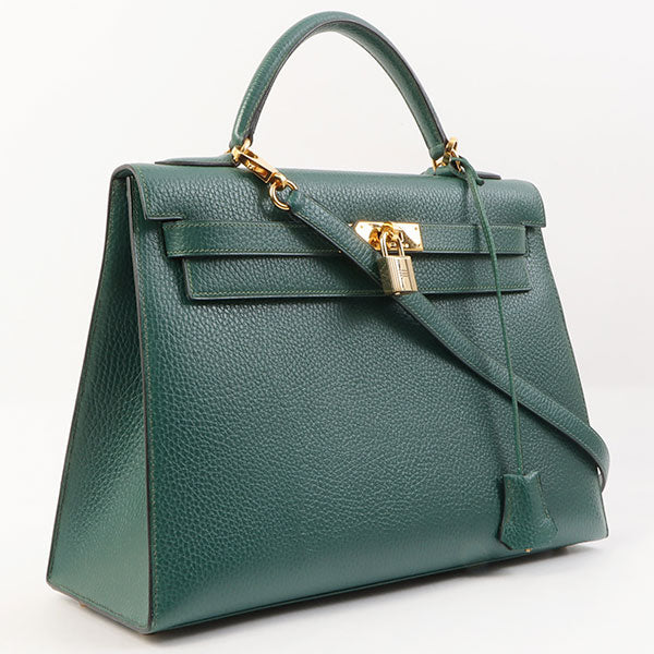 Hermes 1993 Made Kelly Bag 32Cm Green