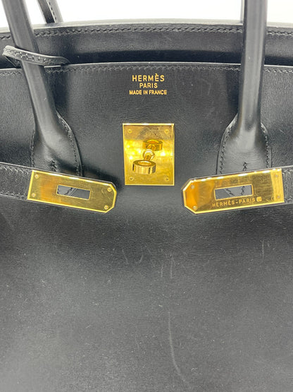 Hermes Birkin 35 Noir Box Leather Gold Hardware