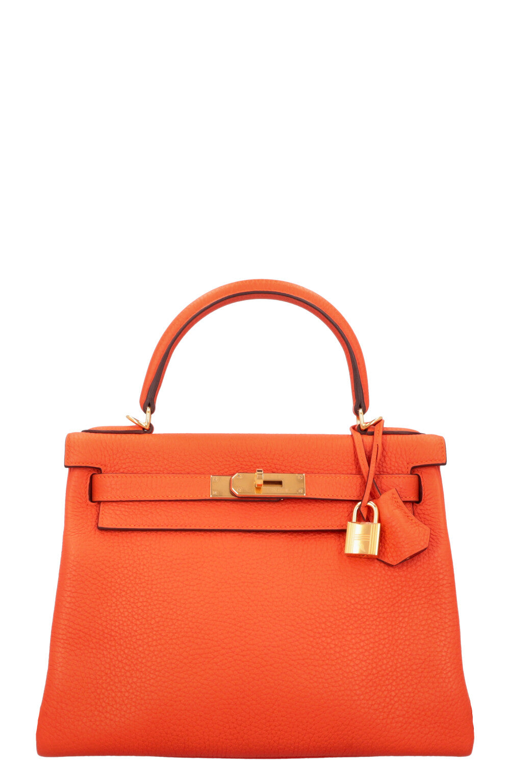 HERMES Kelly 28 Clemence Feu