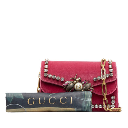 GUCCI Broadway Velvet Crossbody Bag