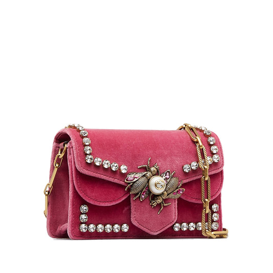 GUCCI Broadway Velvet Crossbody Bag