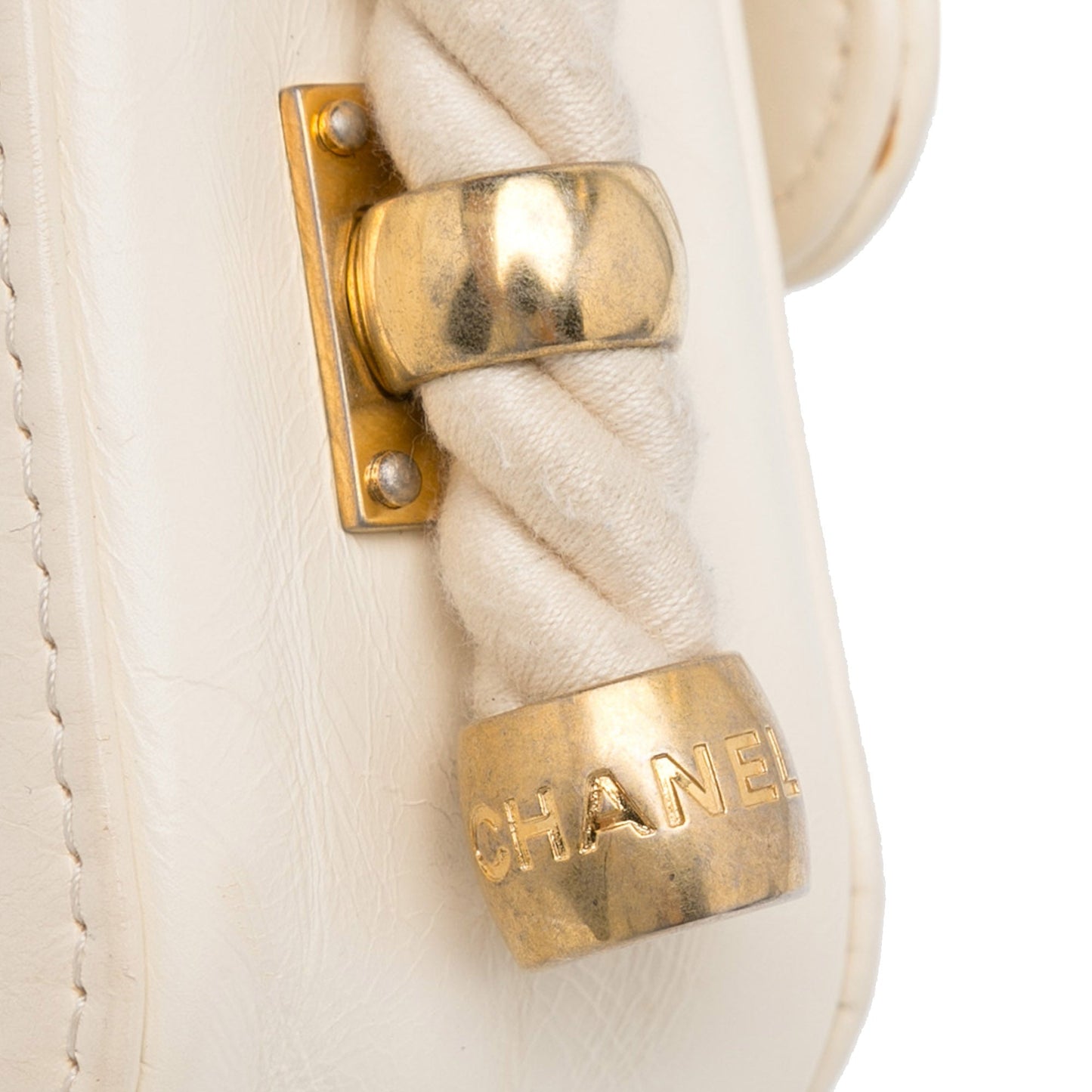 Chanel En Vogue Flap Bag White Calfskin Gold