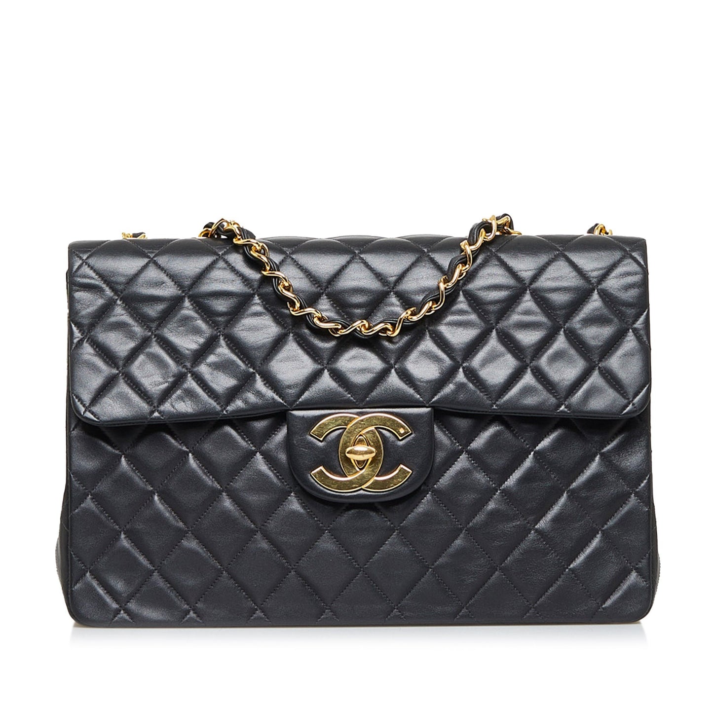 Chanel Classic Single Flap Maxi Black Lambskin Gold