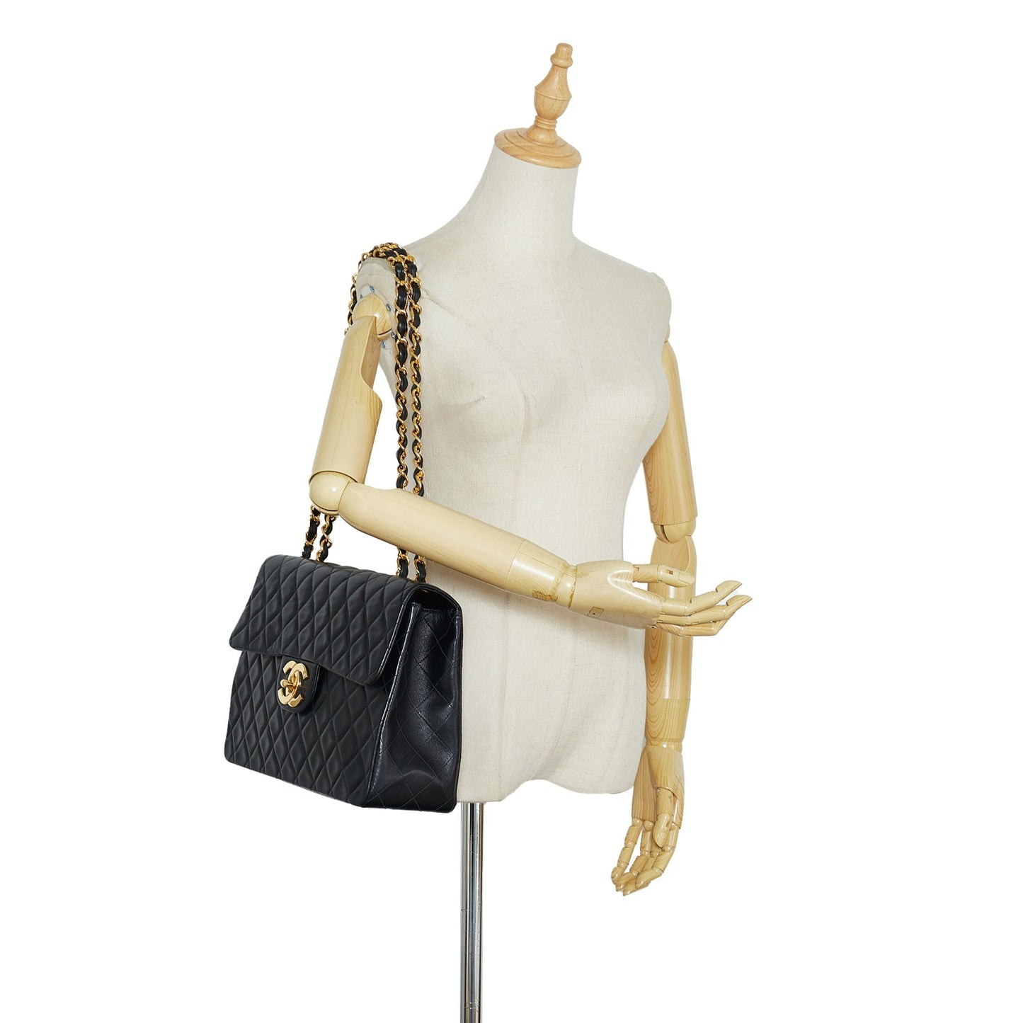 Chanel Classic Single Flap Maxi Black Lambskin Gold