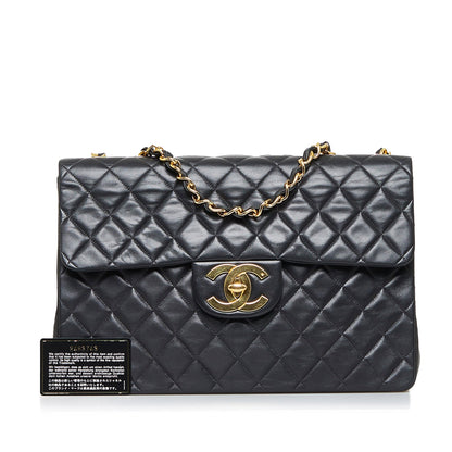 Chanel Classic Single Flap Maxi Black Lambskin Gold