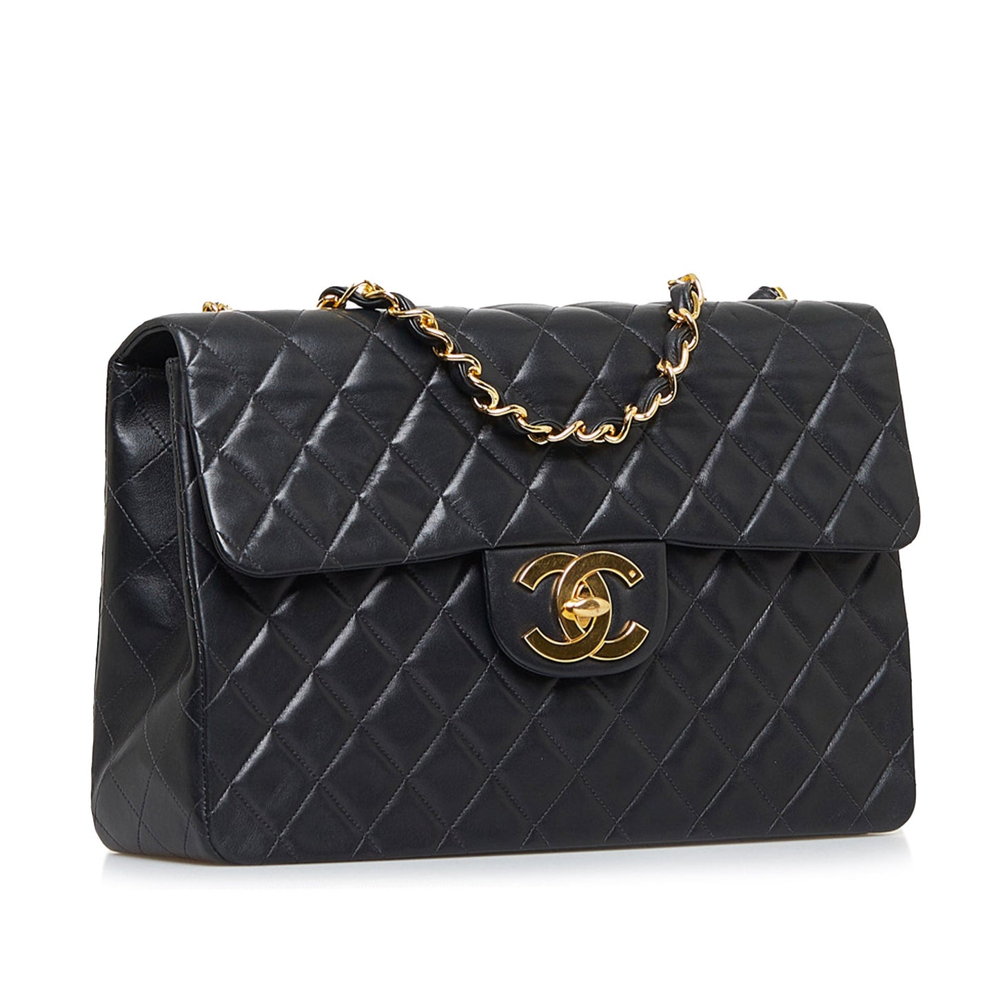 Chanel Classic Single Flap Maxi Black Lambskin Gold