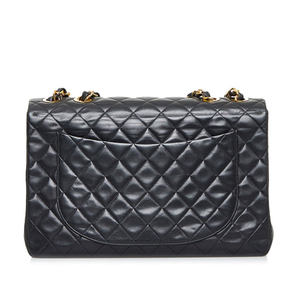 Chanel Classic Single Flap Maxi Black Lambskin Gold