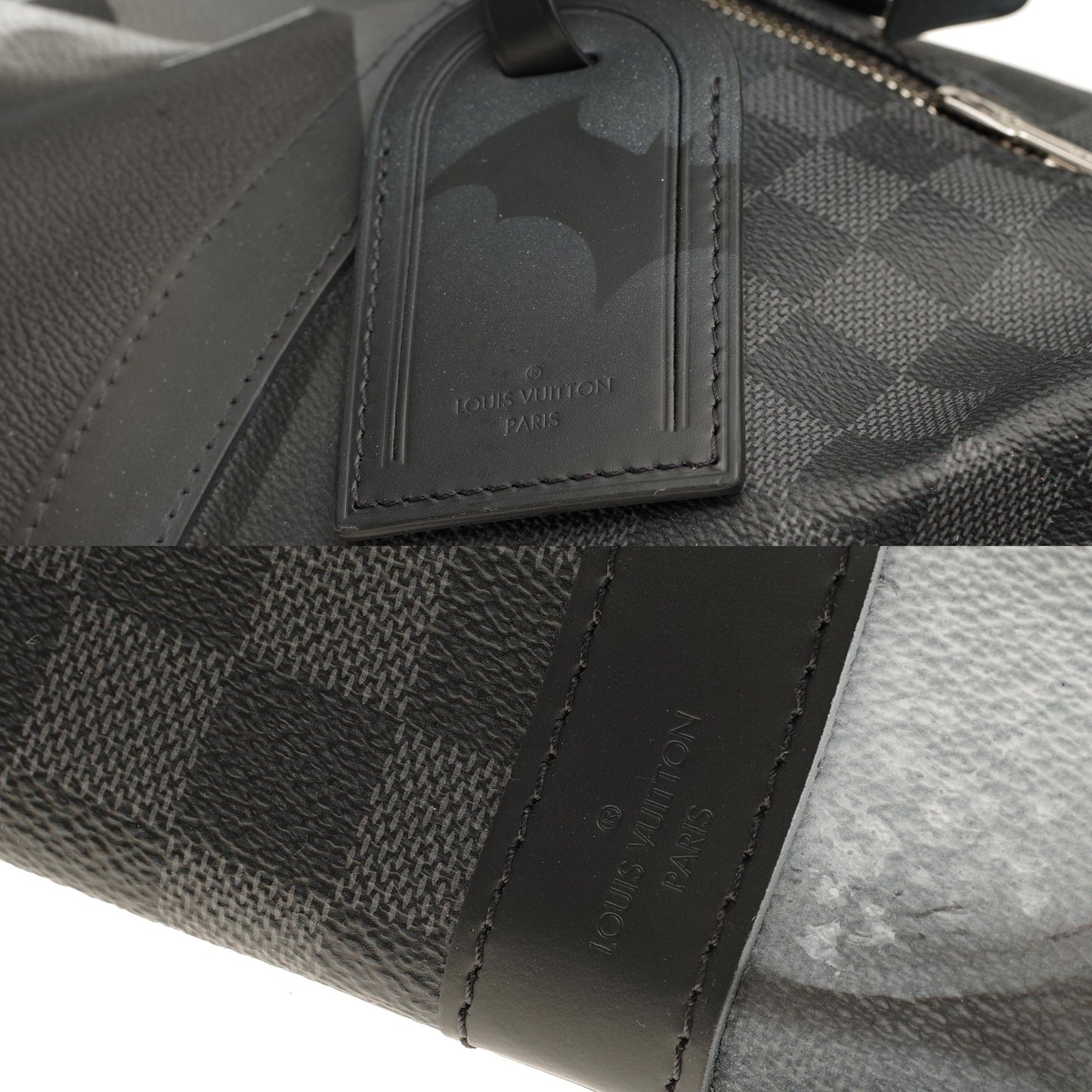 Louis Vuitton  NEW Keepall 55 damier graphite strap customized "BATBag II"!