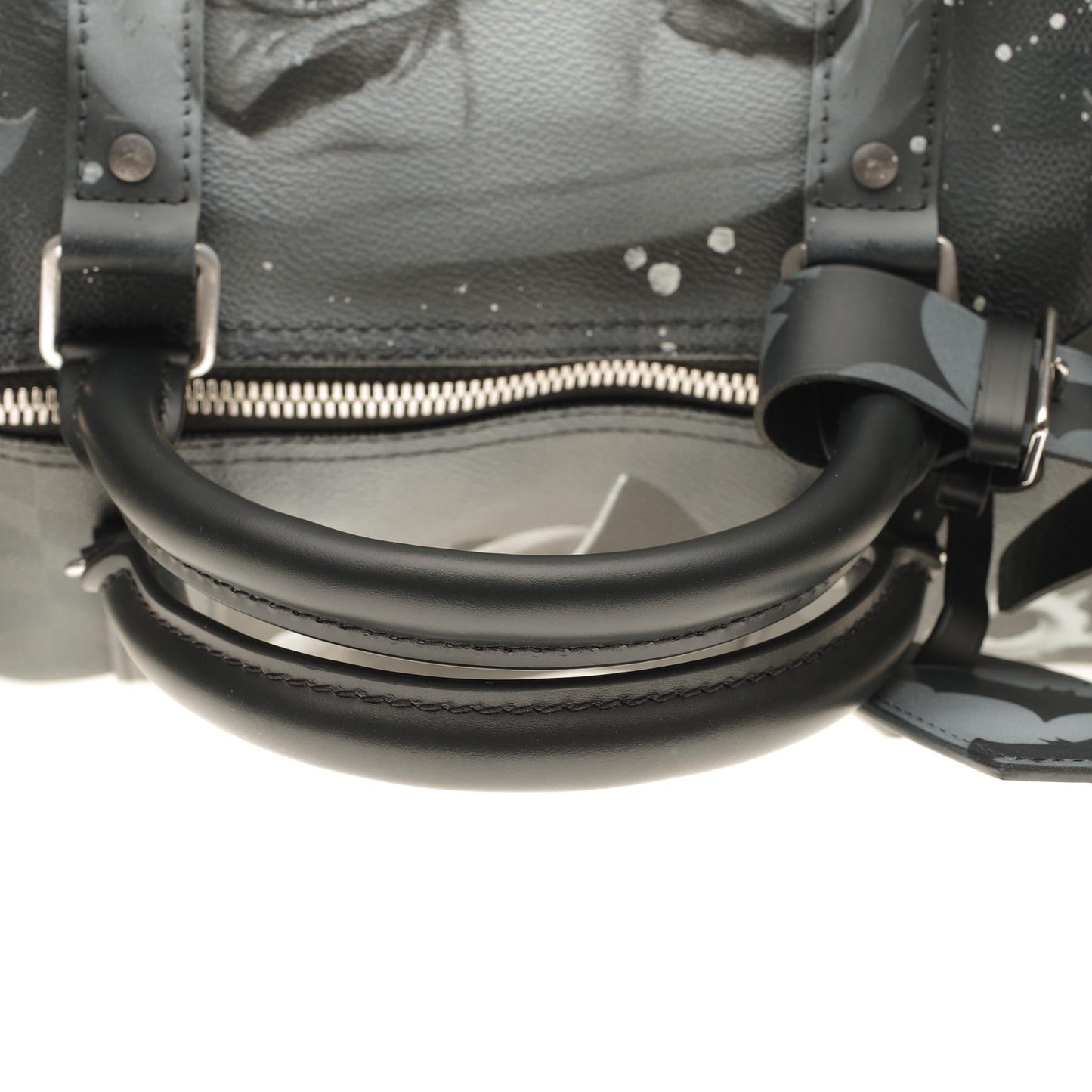 Louis Vuitton  NEW Keepall 55 damier graphite strap customized "BATBag II"!