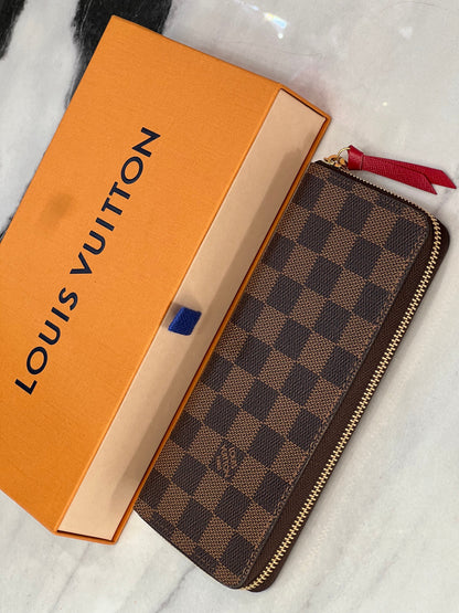 LOUIS VUITTON DAMIER EBENE CLÉMENCE WALLET CHERRY