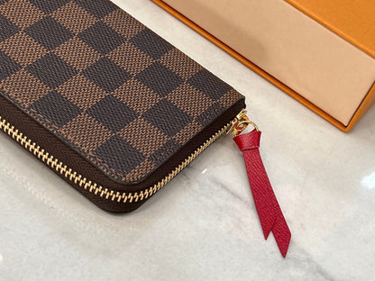 LOUIS VUITTON DAMIER EBENE CLÉMENCE WALLET CHERRY