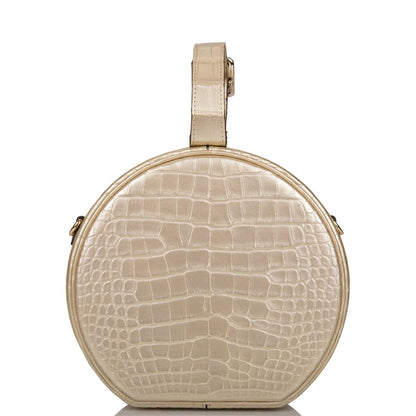 Louis Vuitton  Gold Matte Alligator Petite Boite Chapeau