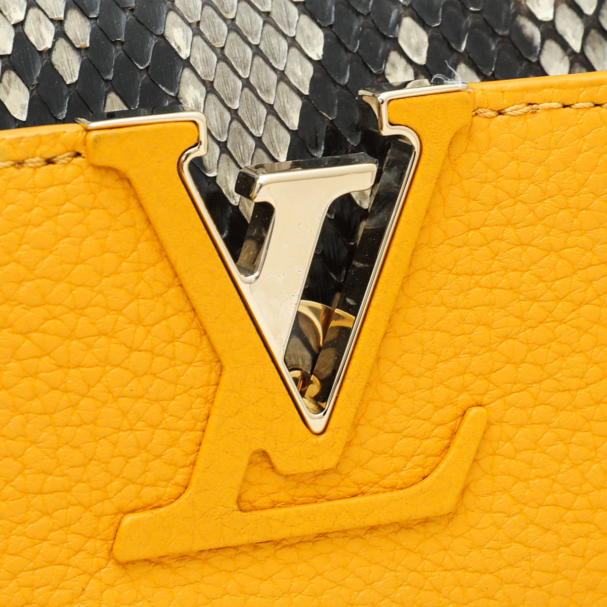 Louis Vuitton Jaune D'or Python Capucine Mini Bag