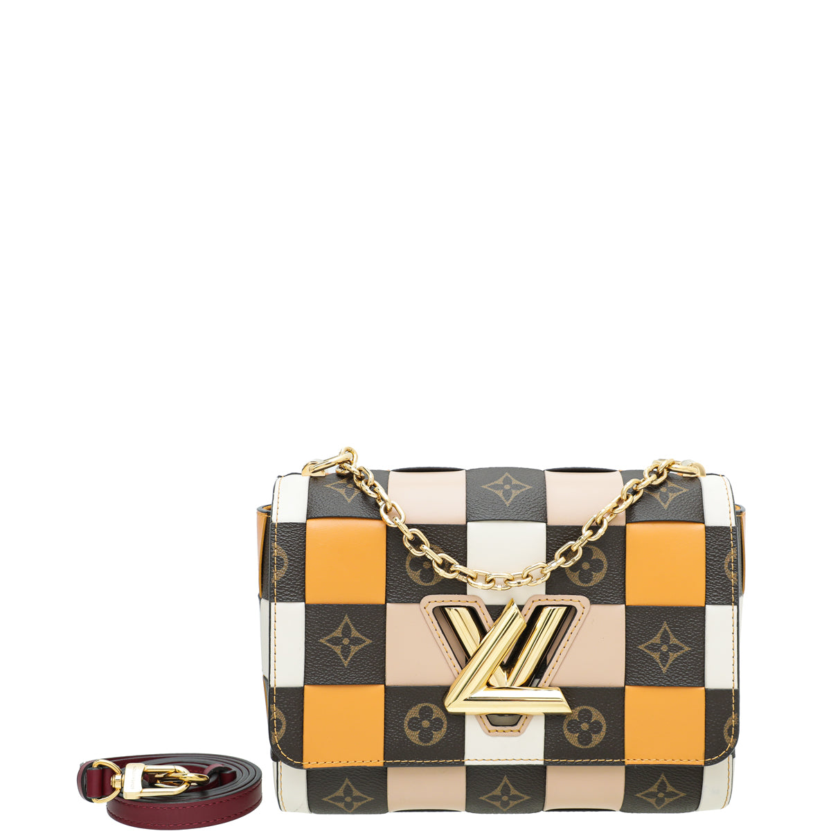 Louis Vuitton Monogram Bicolor Twist MM Damier Check Motif Bag