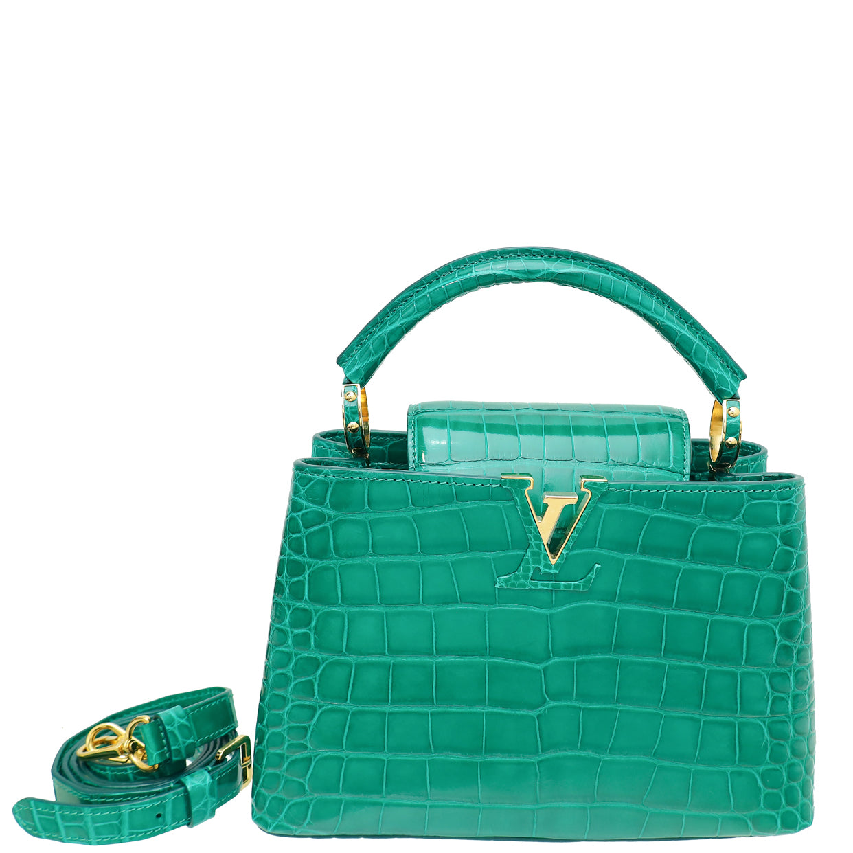 Louis Vuitton Emeraude Alligator Brilliant Capucines BB Bag