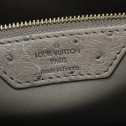 Louis Vuitton Gris Ostrich Alma GM Bag