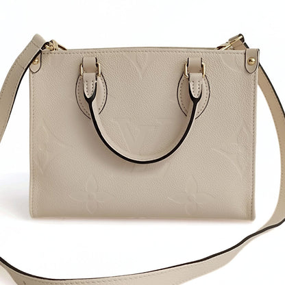 LOUIS VUITTON Louis Vuitton Louis Vuitton OnTheGo Empreinte PM shoulder bag in ivory leather