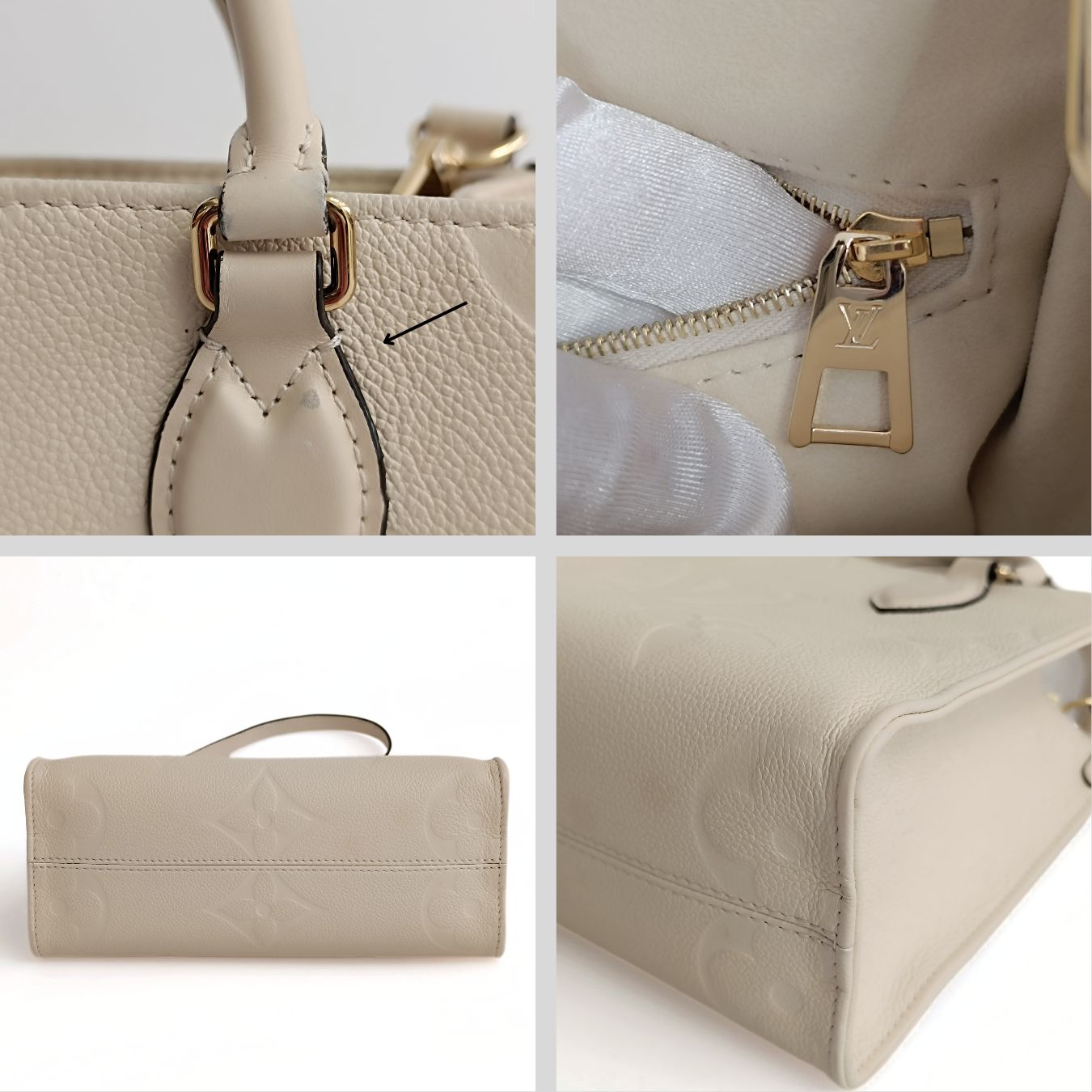 LOUIS VUITTON Louis Vuitton Louis Vuitton OnTheGo Empreinte PM shoulder bag in ivory leather