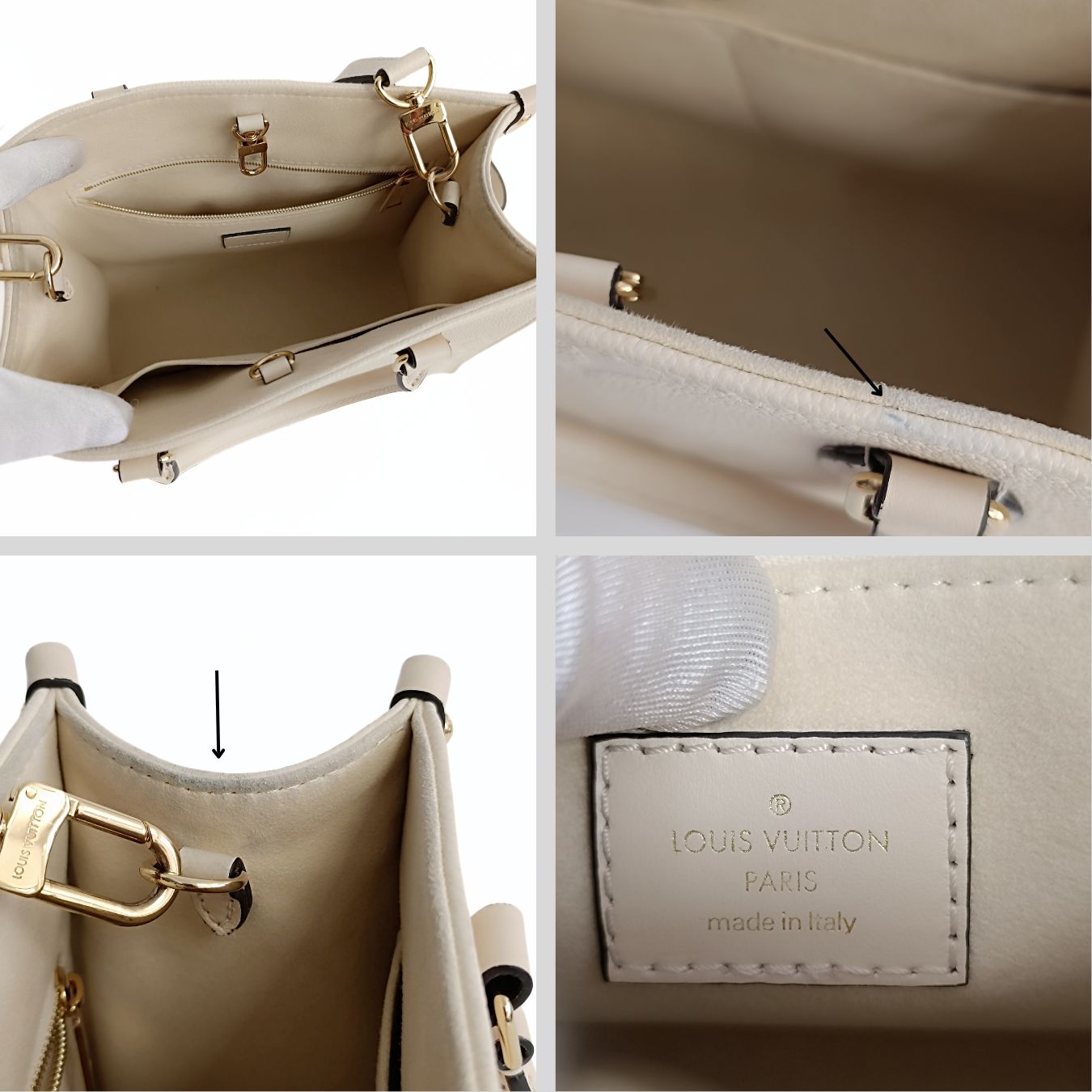 LOUIS VUITTON Louis Vuitton Louis Vuitton OnTheGo Empreinte PM shoulder bag in ivory leather