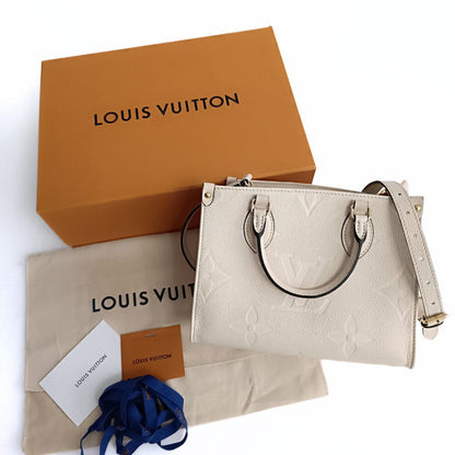 LOUIS VUITTON Louis Vuitton Louis Vuitton OnTheGo Empreinte PM shoulder bag in ivory leather