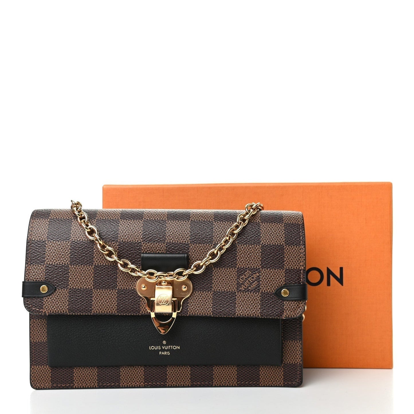 LOUIS VUITTON DAMIER EBENE VAVIN CHAIN WALLET ON CHAIN