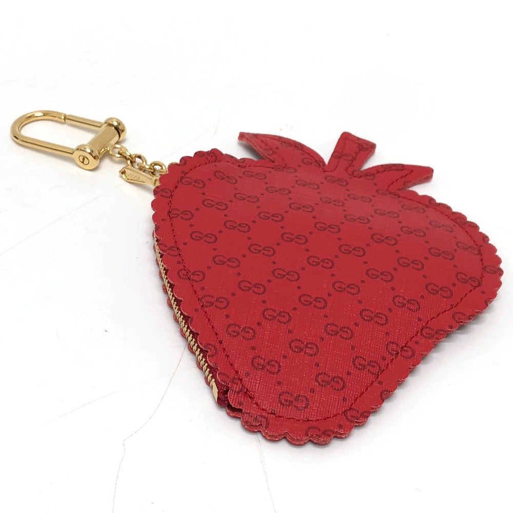 GUCCI Coin case 576493 PVC canvas Red Strawberry Women Used