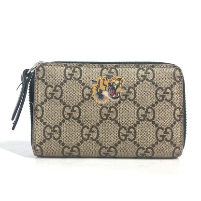 GUCCI Coin case 451276 GG Supreme Canvas beige GG Supreme Tiger Tiger mens Used