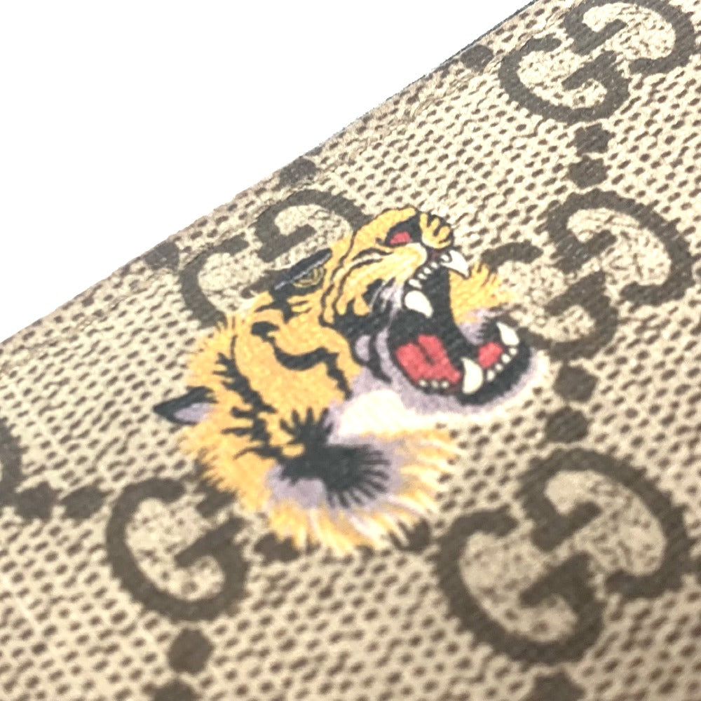 GUCCI Coin case 451276 GG Supreme Canvas beige GG Supreme Tiger Tiger mens Used