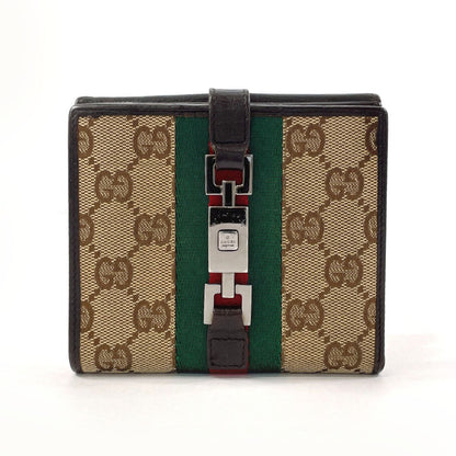 GUCCI Bifold Wallet 05474 GG canvas Brown Sherry line Jackie  Used