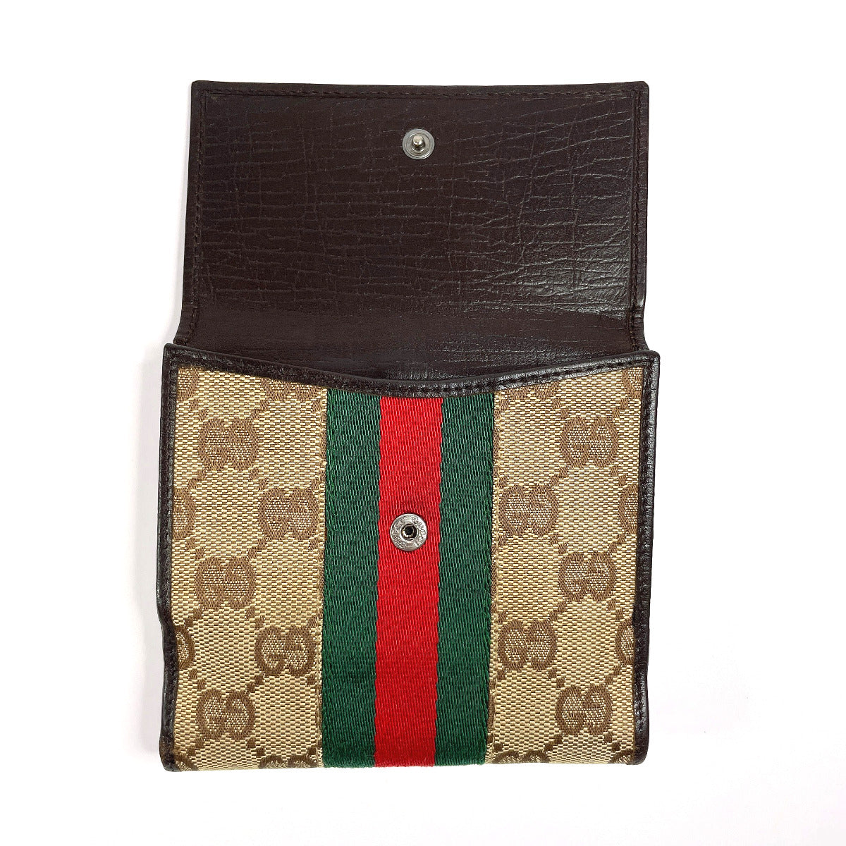 GUCCI Bifold Wallet 05474 GG canvas Brown Sherry line Jackie  Used