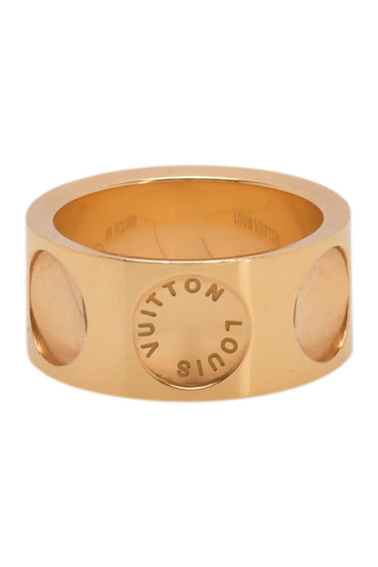 Louis Vuitton  Empreinte 18K Yellow Gold Wide Band Ring