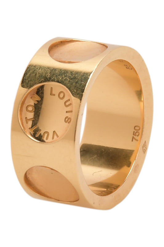 Louis Vuitton  Empreinte 18K Yellow Gold Wide Band Ring