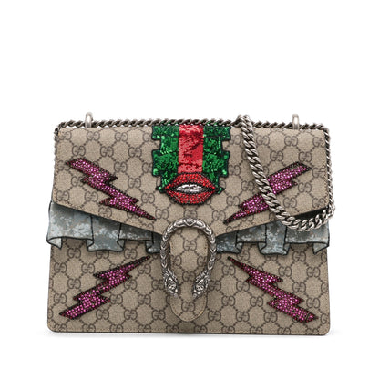 Gucci Dionysus Medium Brown Embellished GG Supreme Canvas