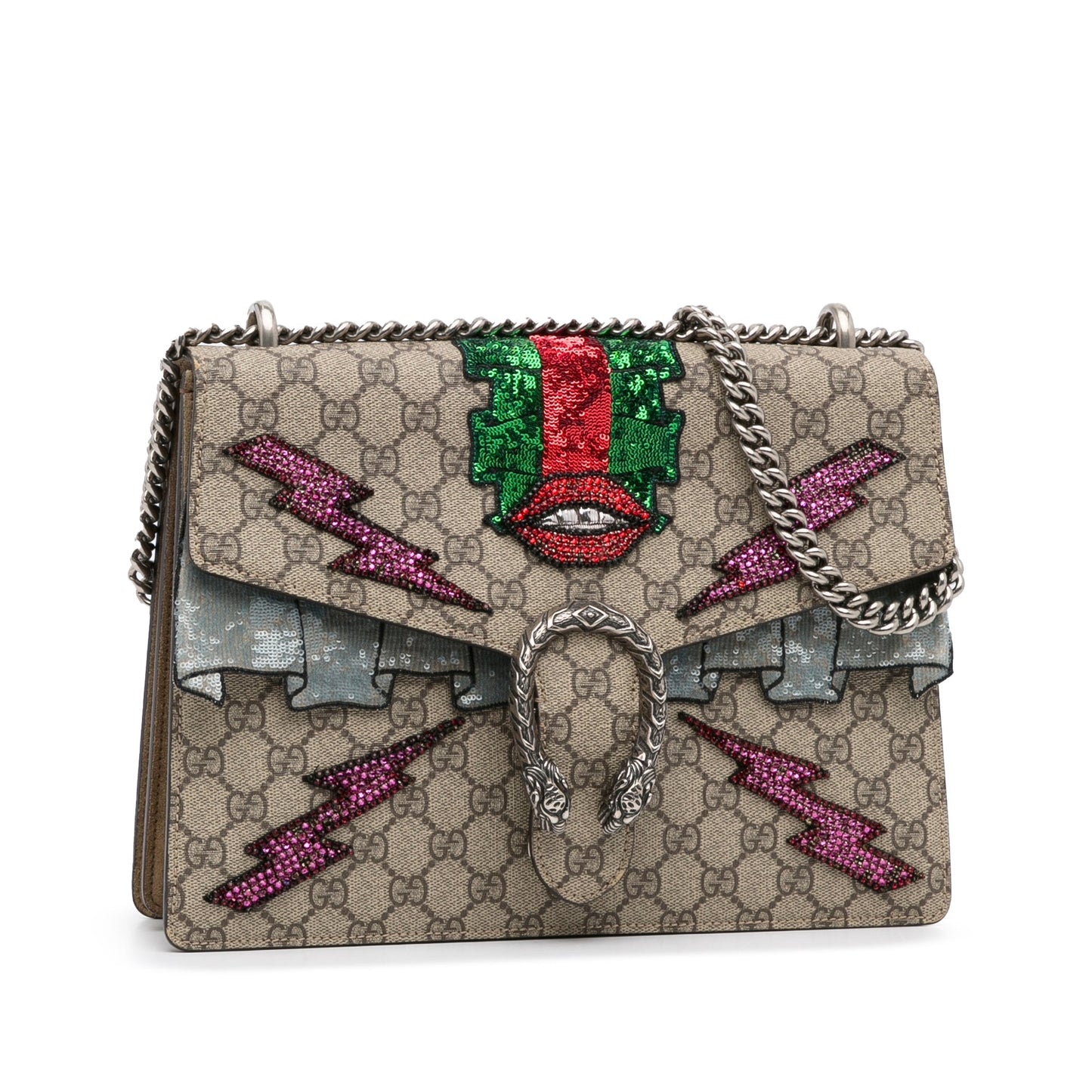 Gucci Dionysus Medium Brown Embellished GG Supreme Canvas