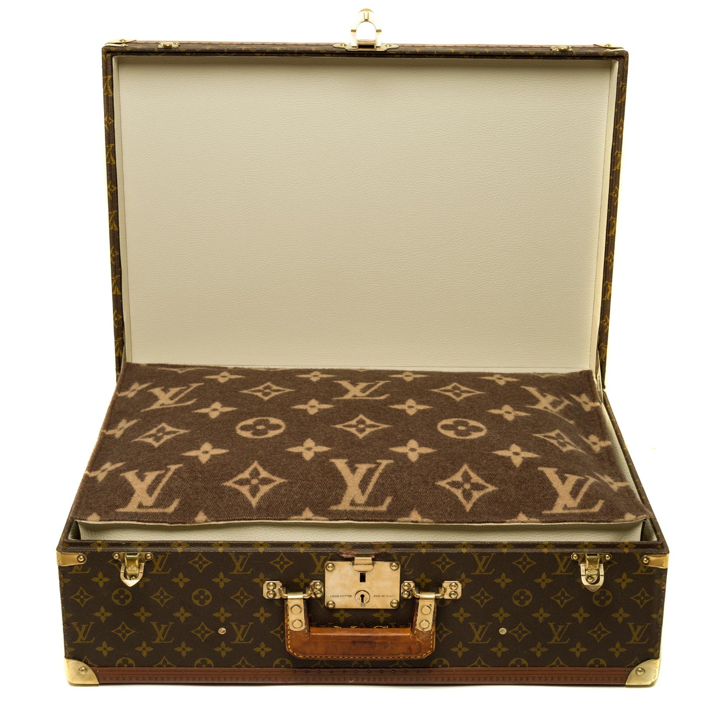 Louis Vuitton  Customized Bisten 60 Dog Kennel for small dog in brown canvas