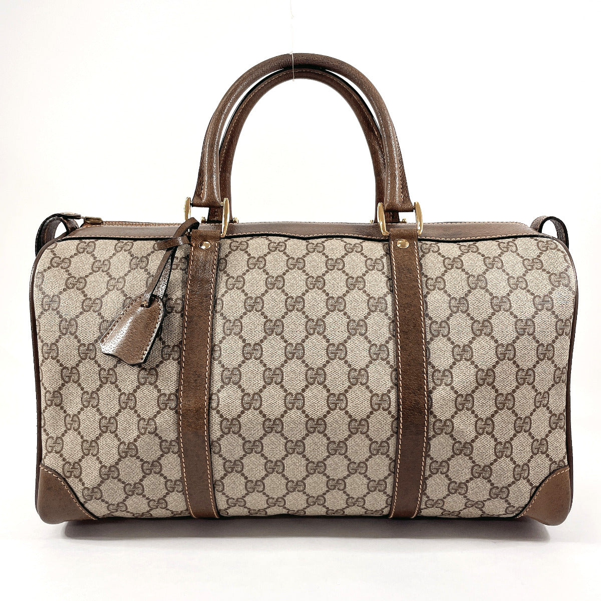 GUCCI Boston Duffel bag 58�E012�E468�E40 GG Supreme canvas, leather Brown Old Gucci  Used