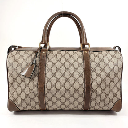 GUCCI Boston Duffel bag 58�E012�E468�E40 GG Supreme canvas, leather Brown Old Gucci  Used