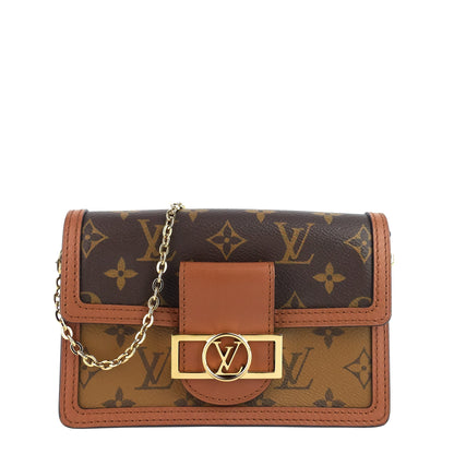 LOUIS VUITTON Dauphine Chain Wallet Reverse Monogram Bag