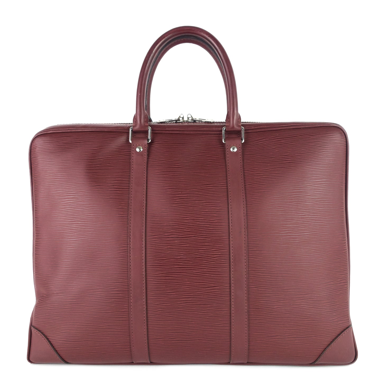 Louis Vuitton  Porte-Documents Voyage Burgundy Epi Leather Briefcase Bag