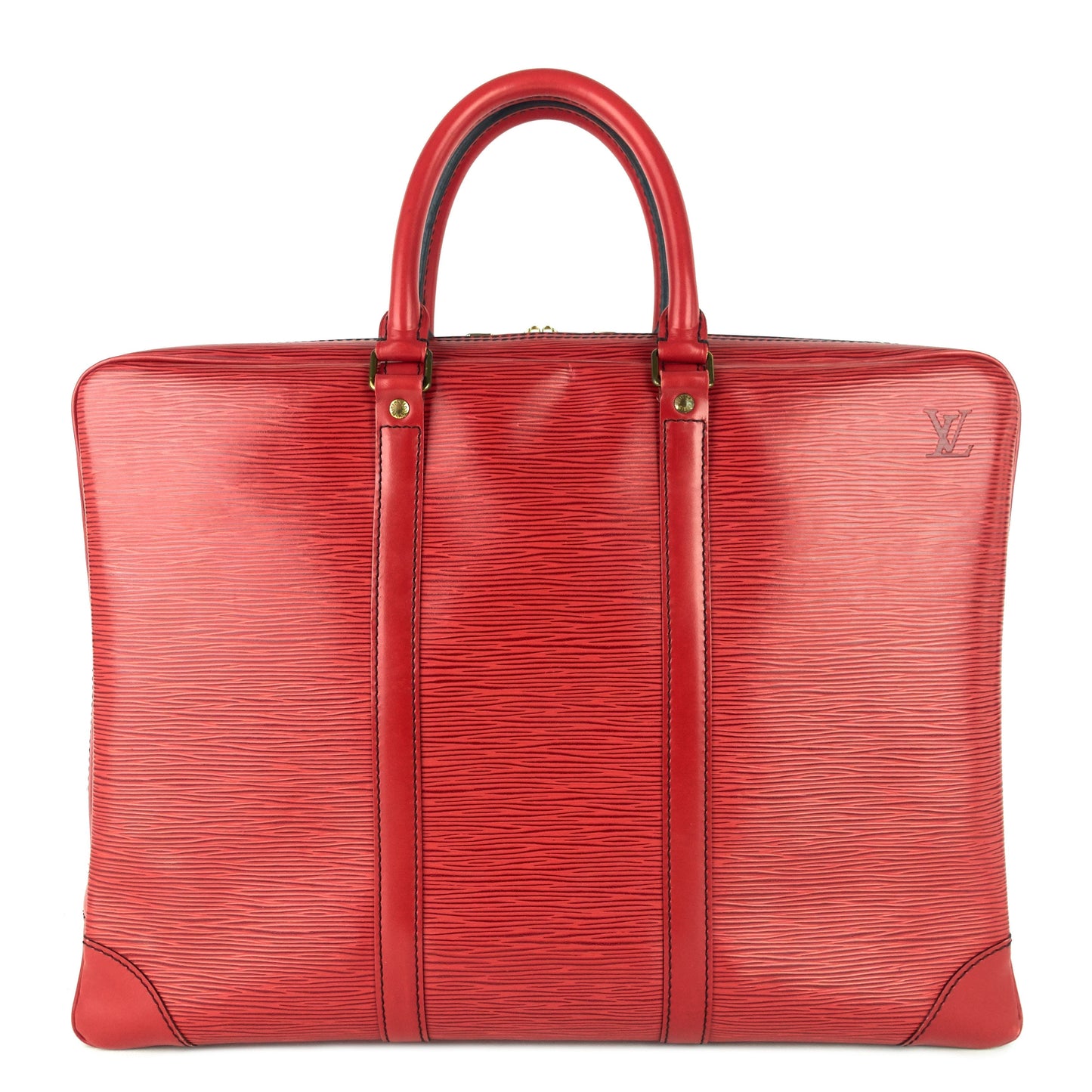 Louis Vuitton  Porte-Documents Voyage Red Epi Leather Briefcase Bag