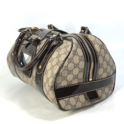 GUCCI Boston Duffel bag 203516 GG Supreme Canvas beige Handbag GG ribbon plate Women Secondhand